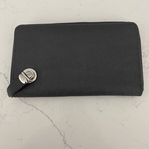 Danier Black Wallet with Silver Clasp